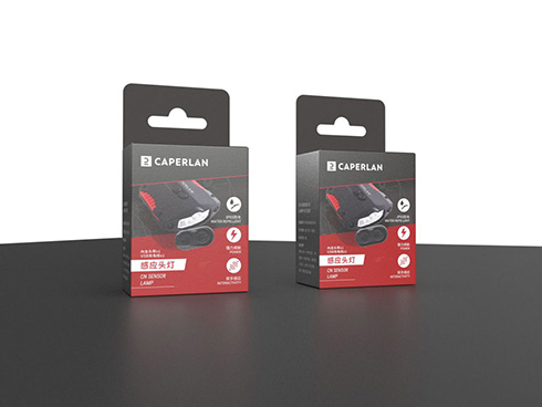 迪卡侬感应头灯包装盒